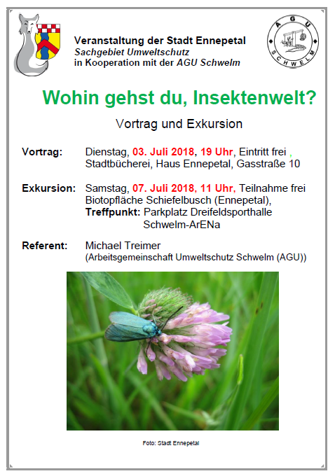 Insektenwelt eine Veranstaltung der Stadt Ennepetal und der AGU Schwelm